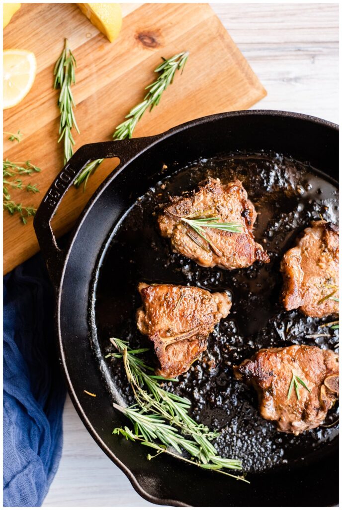 Featured image for “Cast Iron Skillet Lamb Chops with Lemony Herb Marinade”